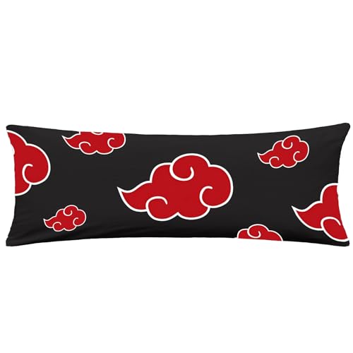 hey50 Red Cloud Anime Pillow Case Body Pillow Cover Long Pillowcase Crystal Velvet Double-Sided Printing Comfortable 20x54in