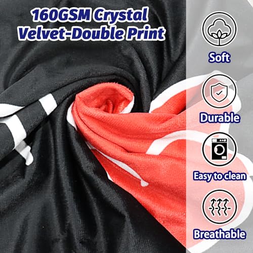 hey50 Red Cloud Anime Pillow Case Body Pillow Cover Long Pillowcase Crystal Velvet Double-Sided Printing Comfortable 20x54in