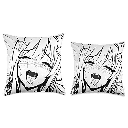 Cool Otaku Manga Anime Throw Pillows Ecchi Otaku Hentai Waifu Ahegao Girl Manga Anime Throw Pillow, 16x16, Multicolor