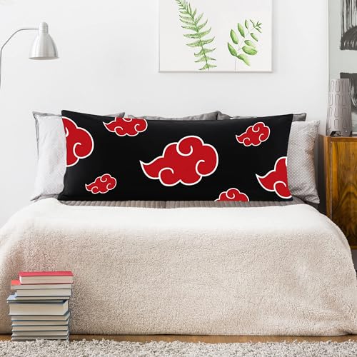 hey50 Red Cloud Anime Pillow Case Body Pillow Cover Long Pillowcase Crystal Velvet Double-Sided Printing Comfortable 20x54in