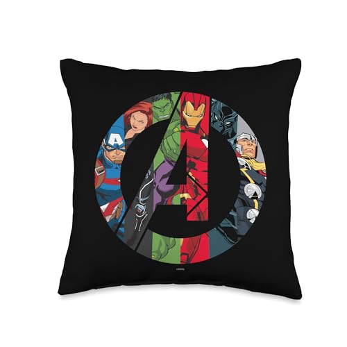 Marvel Avengers A Logo Super Heroes Assemble Throw Pillow, 16x16, Multicolor