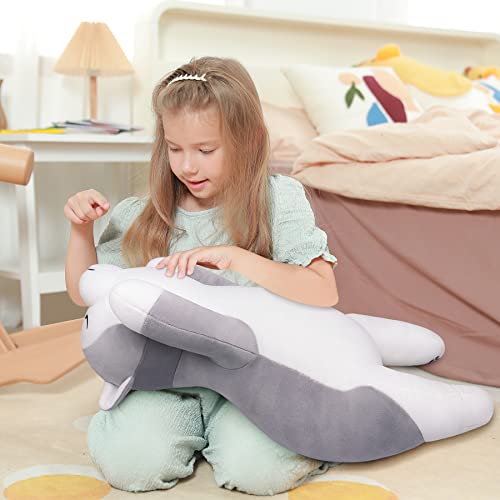 Husky Stuffed Animal Plush Pillow, Huskies Anime Body Pillow, Kawaii Stuff Animal PlushToy, Big Plushie Stuffed Dog Anime Plush Throw Pillow Gifts for Boys Girls (21.7")