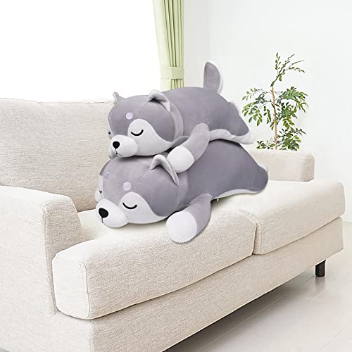 Husky Stuffed Animal Plush Pillow, Huskies Anime Body Pillow, Kawaii Stuff Animal PlushToy, Big Plushie Stuffed Dog Anime Plush Throw Pillow Gifts for Boys Girls (21.7")