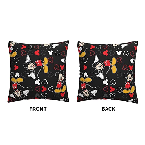 EVWKL Cute Throw Pillow Covers Pack of 2 Pillow Case Anime Cartoon Standard Couch Pillow Cover for Living Room Bedroom Home Minimalist Decorations 18 x 18 Inch (Black)