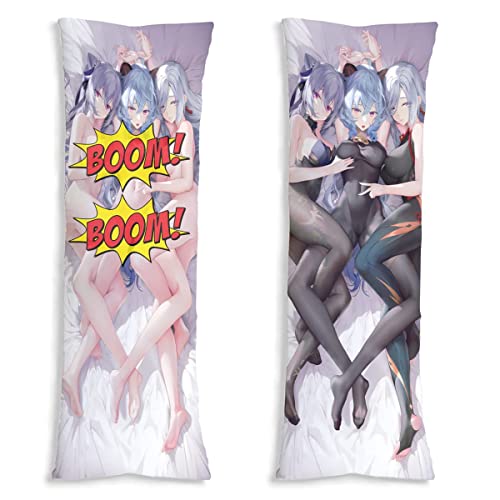 Anime Game Girls Genshin Keqing Impact Ganyu Shenhe Body Pillowcase Dakimakura Cover Peach Skin Throw Pillow Case 20x59 Inch