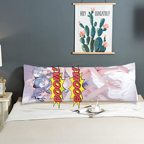 Anime Game Girls Genshin Keqing Impact Ganyu Shenhe Body Pillowcase Dakimakura Cover Peach Skin Throw Pillow Case 20x59 Inch
