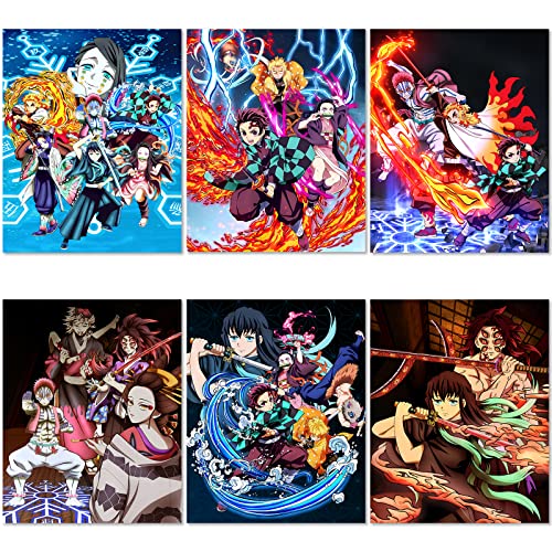 LYCZIPO Anime Poster - Japanese Anime Wall Art Poster - 8x10 Inches Unframed Set Of 6,HD Print Painting for Living Room,Home Bedroom Playroom Wall Decor.(6ds03)