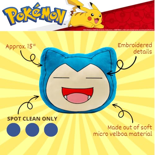 Franco Anime Gaming Bedding Super Soft Cozy Plush Decorative Pillow, One Size, Snorlax
