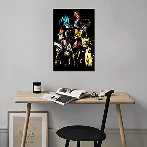 InsNordic Anime Poster Luffy Print on Canvas Wall Picture for Living Room Home Decor Boy Gift,Unframed 12x16.5inch