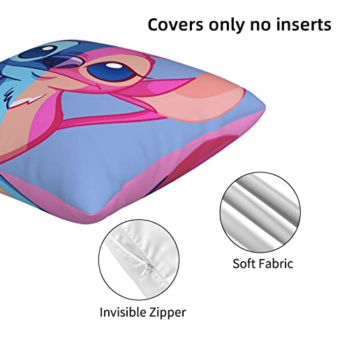 Xuziuik Anime Pack of 2 Pillowcases Double-Sided Printing. Throw Pillow Covers Cushion Cover for Sofa Couch 18"X18".