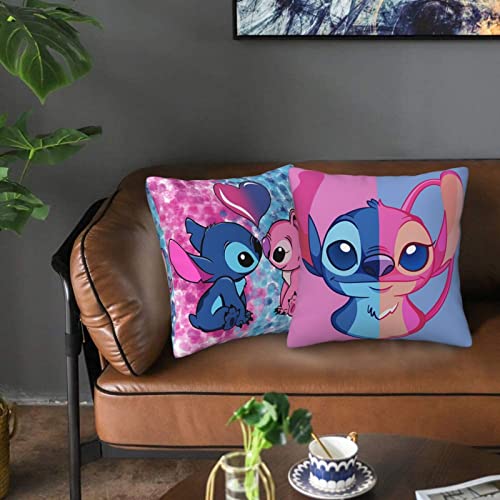 Xuziuik Anime Pack of 2 Pillowcases Double-Sided Printing. Throw Pillow Covers Cushion Cover for Sofa Couch 18"X18".