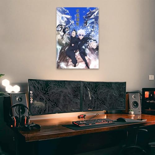 MiodiyaArt Anime Jujutsu Poster 12 Pcs (with 50 pcs Anime Kaisen Stickers) 16.5 x 11.5 inch Wall Decor Merch Art Prints HD Posters for Fans