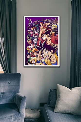 Ukeclvd Sakuragi Hanamichi Uzumaki Luffy Leading Characters In Japan Anime Posters Personality Decorative Painting Wall Art Canvas Poster Gifts 16x24 inch No Frame