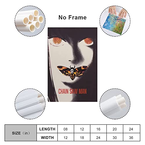 Anime Posters Chainsaw Man Posters for Boys Room Wall Art Paintings Canvas Wall Decor Home Decor Living Room Decor Aesthetic Prints 12x18inch(30x45cm) Unframe-style