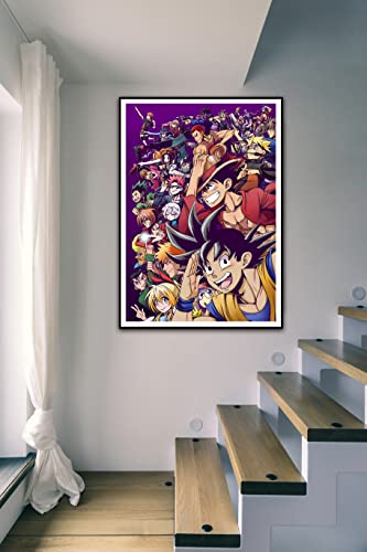 Ukeclvd Sakuragi Hanamichi Uzumaki Luffy Leading Characters In Japan Anime Posters Personality Decorative Painting Wall Art Canvas Poster Gifts 16x24 inch No Frame