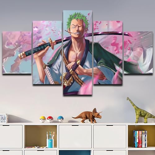 Anime One Piece Poster 5 Piece HD Print Japanese Canvas Wall Art for Living Room Home Decor Gifts Unframed