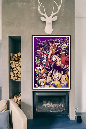 Ukeclvd Sakuragi Hanamichi Uzumaki Luffy Leading Characters In Japan Anime Posters Personality Decorative Painting Wall Art Canvas Poster Gifts 16x24 inch No Frame