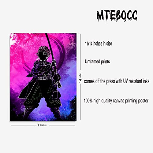 MTEBOCC Anime Poster Pack Teens Posters Bedroom Art - Room Decor Give Boy Gifts Canvas Wall Art Paintings Canvas HD Picture prints Set of 6 Unframed 11X14in