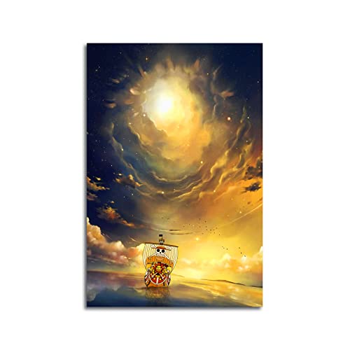 Anime Poster Thousand Sunny HD Print Canvas Painting Wall Art For Living Room Bedroom Office Decor 16x24inch, Unframed