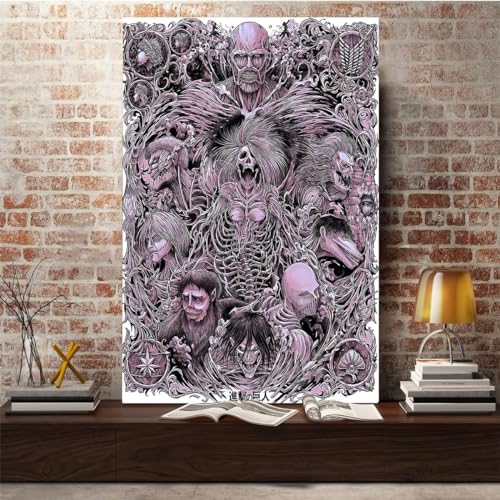 Nine Titan Poster Anime Posters Canvas Wall Art Personality Japan Manga Family Anime Decorative Painting Picture Print Horror Movie Poster Halloween Wall Decor Bedroom Aesthetic 16 * 24inch No Frame