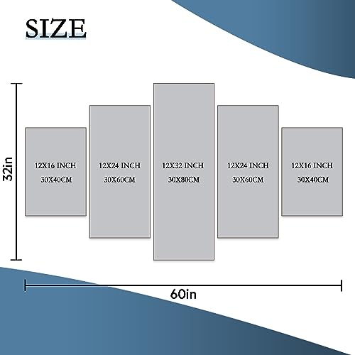 5 Piece Anime Poster,Japanese Canvas Wall Art Set of 5 Picture Printing on Canvas Wall Decor for Bedroom Living Room Unframed