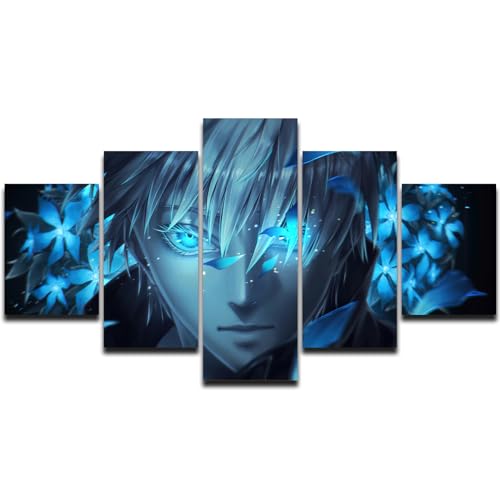 Anime Poster 5 Piece HD Print Japanese Jujutsu Kaisen Canvas Wall Art for Living Room Home Decor Gifts Unframed