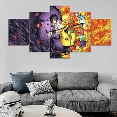 LYCZIPO Anime Poster - Anime Wall Art - 5pcs HD Canvas Print Posters for Living Room,Bedroom,Club Wall Decor,Children's Gift,No Frame. (NN1)