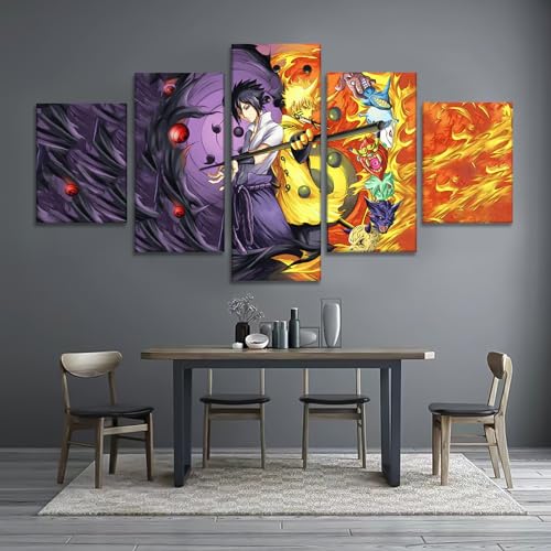 LYCZIPO Anime Poster - Anime Wall Art - 5pcs HD Canvas Print Posters for Living Room,Bedroom,Club Wall Decor,Children's Gift,No Frame. (NN1)