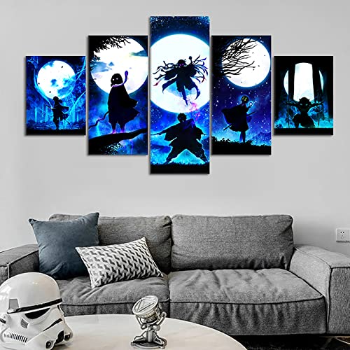 Anime Poster - Anime Wall Scroll Posters - Anime Wall Art - 5pcs HD Canvas Print Posters for Living Room,Bedroom,Club Wall Decor,Children's Gift,No Frame.