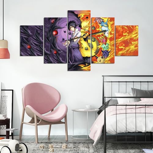 LYCZIPO Anime Poster - Anime Wall Art - 5pcs HD Canvas Print Posters for Living Room,Bedroom,Club Wall Decor,Children's Gift,No Frame. (NN1)