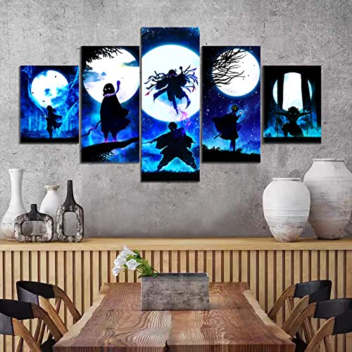 Anime Poster - Anime Wall Scroll Posters - Anime Wall Art - 5pcs HD Canvas Print Posters for Living Room,Bedroom,Club Wall Decor,Children's Gift,No Frame.