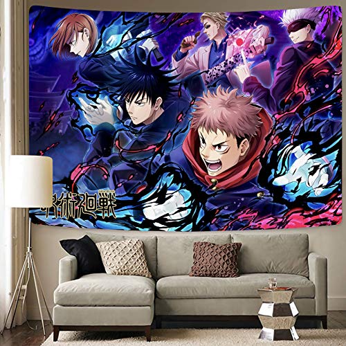 Timimo jujutsu kaisen Anime Tapestry - Gojou Poster - Roller Scroll - Jujutsu Large Background Wall For Bedroom, Bedroom Wall Art Decor 60x80 Inch Anime Poster