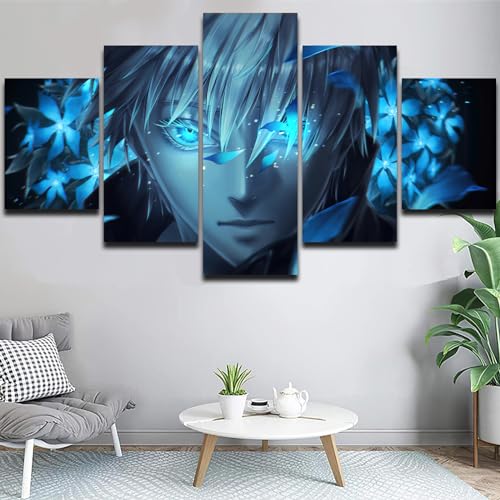 Anime Poster 5 Piece HD Print Japanese Jujutsu Kaisen Canvas Wall Art for Living Room Home Decor Gifts Unframed