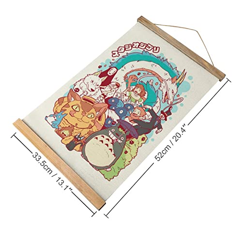 RONIG Anime Poster Wall Hanging Scroll Wooden Frame Poster Canvas Wall Art For Bedroom Decor 13x20in