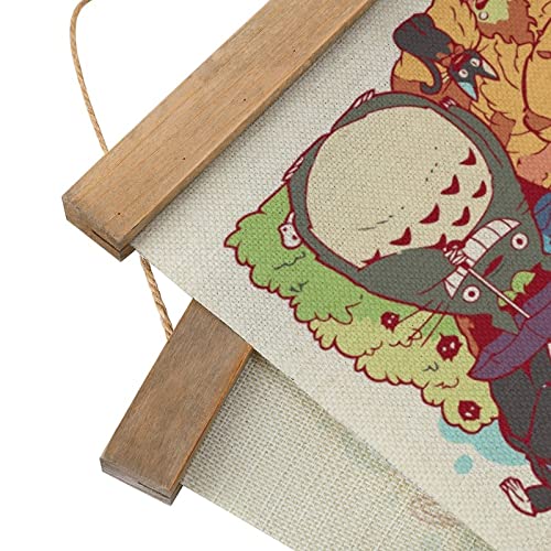 RONIG Anime Poster Wall Hanging Scroll Wooden Frame Poster Canvas Wall Art For Bedroom Decor 13x20in