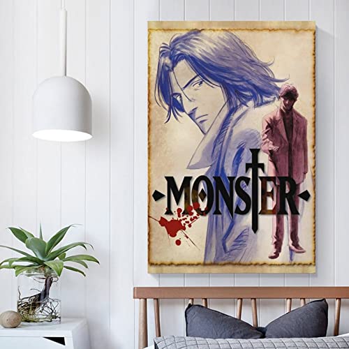 BISUE Monster Anime Poster Cartoon Classic Aesthetic Poster Decorative Painting Canvas Wall Art Living Room Posters Bedroom Painting 12x18inch(30x45cm)