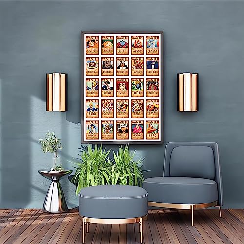 Set of 100 Anime One Piece Wanted Poster Postcards Luffy Zoro Sanji Nami Usopp Chopper Robin Franky Brook Wall Art Posters & Prints for Room Decor Aesthetic and Gifts (6×4 in)