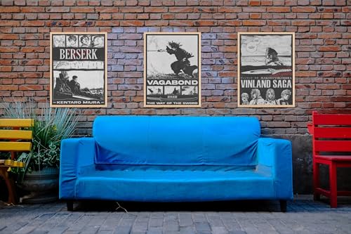 Ouroboros Art & Design - Berserk Vagabond Vinland Saga Anime Posters - 3 Pieces - 12x16'' Inch - Unframed