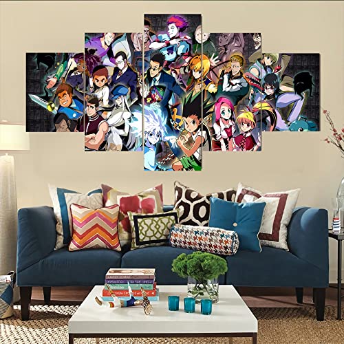 HUNTER×HUNTER Anime Posters, Canvas Wall Art, Anime Decorations, Wall Decorations 5-Piece Set Without Frame, Gifts For Boys Birthday Party Or Christmas (Japanese Anime Poster11)