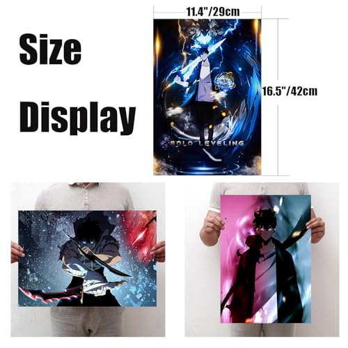 MiodiyaArt Anime Solo Poster Leveling 8 Pcs 16.5 x 11.5 inch Wall Decor Anime Merch Art Prints HD Posters for Fans
