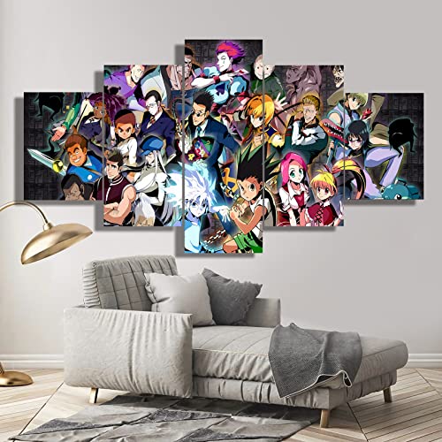 HUNTER×HUNTER Anime Posters, Canvas Wall Art, Anime Decorations, Wall Decorations 5-Piece Set Without Frame, Gifts For Boys Birthday Party Or Christmas (Japanese Anime Poster11)