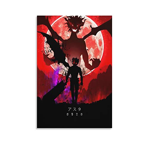 Black Clovers Anime Posters Cool Posters Boys Girls Room Dorm Aesthetic Decor Wall Art Wall Art Paintings Canvas Wall Decor Home Decor Living Room Decor Aesthetic 16x24inch(40x60cm) Unframe-style