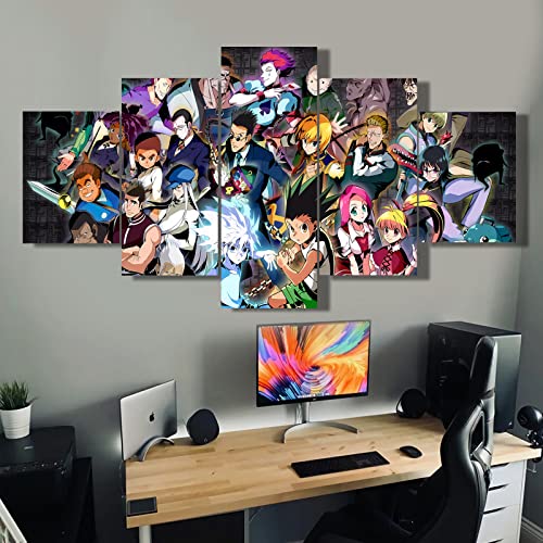 HUNTER×HUNTER Anime Posters, Canvas Wall Art, Anime Decorations, Wall Decorations 5-Piece Set Without Frame, Gifts For Boys Birthday Party Or Christmas (Japanese Anime Poster11)
