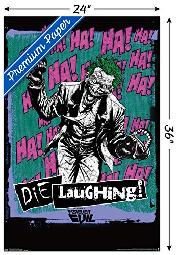 Trends International 24X36 DC Comics - The Joker - Die Laughing Wall Poster, 24.00" x 36.00", Premium Unframed Version