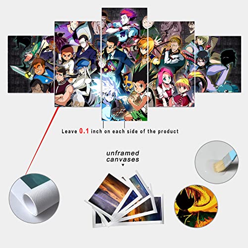 HUNTER×HUNTER Anime Posters, Canvas Wall Art, Anime Decorations, Wall Decorations 5-Piece Set Without Frame, Gifts For Boys Birthday Party Or Christmas (Japanese Anime Poster11)