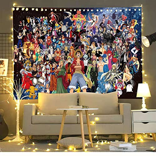Timimo Anime Poster Tapestry - Decorations - Japanese Backgrounds - Anime Peripherals, Wall Art Decorative Scrolls, Metal Posters, Dorm Bedroom And Christmas Gifts 60x80in (Anime Tapestry 4)