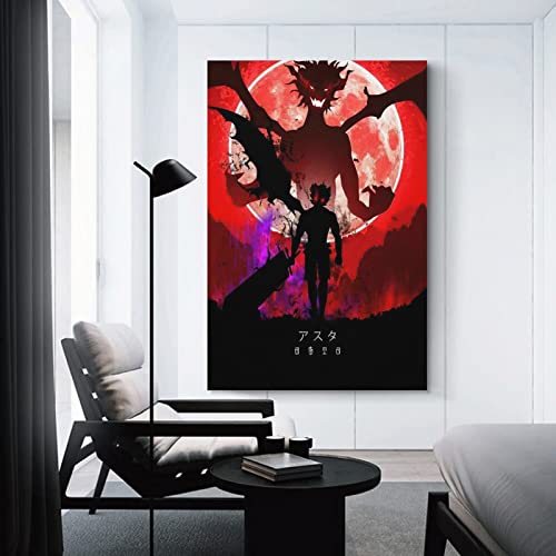 Black Clovers Anime Posters Cool Posters Boys Girls Room Dorm Aesthetic Decor Wall Art Wall Art Paintings Canvas Wall Decor Home Decor Living Room Decor Aesthetic 16x24inch(40x60cm) Unframe-style