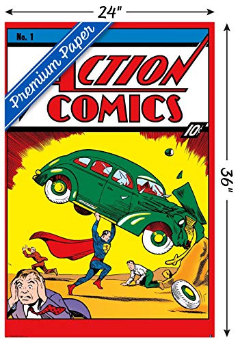 Trends International 24X36 DC Comics - Superman - Action Comics Cover #1 Wall Poster, 24" x 36", Premium Unframed Version
