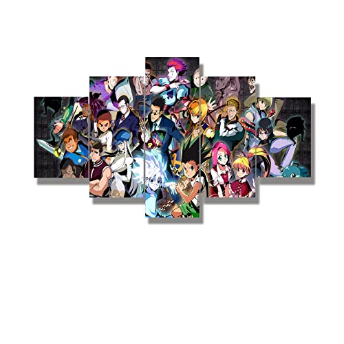 HUNTER×HUNTER Anime Posters, Canvas Wall Art, Anime Decorations, Wall Decorations 5-Piece Set Without Frame, Gifts For Boys Birthday Party Or Christmas (Japanese Anime Poster11)