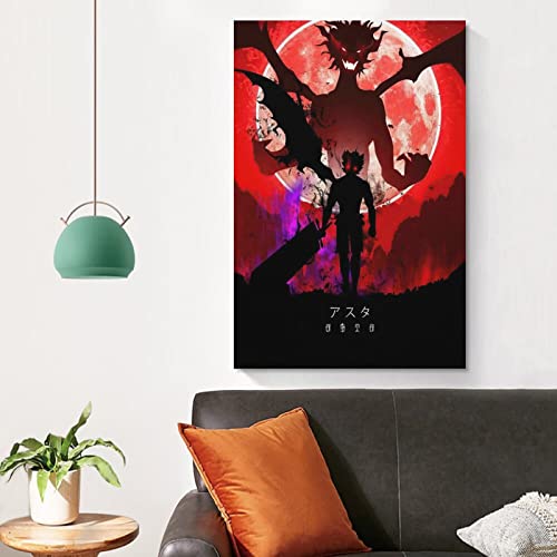 Black Clovers Anime Posters Cool Posters Boys Girls Room Dorm Aesthetic Decor Wall Art Wall Art Paintings Canvas Wall Decor Home Decor Living Room Decor Aesthetic 16x24inch(40x60cm) Unframe-style